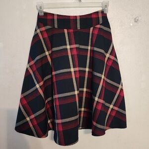 Unbranded Preppy Plaid Flowy Skirt Size Zip Pocket No Size Waist 12" (Inner Flaw